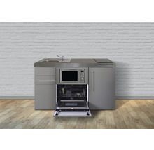 Stengel-Küchen Miniküche mit Geräten Premiumline 150,0 cm edelstahloptik matt vormontiert Variante links 1015078164101