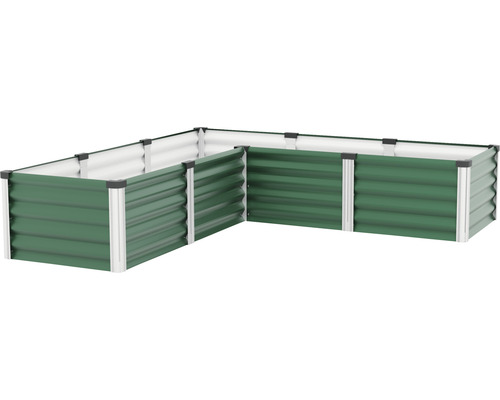 Hochbeet aus Metall im L-Format für den Garten
