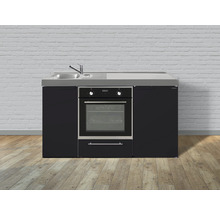 Cuisines Stengel kitchenette avec appareils Kitchenline 150,0 cm noir mat prémontée variante gauche 1115000606112