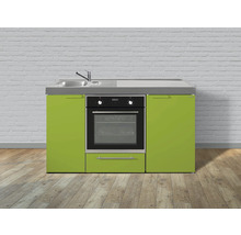 Cuisines Stengel kitchenette avec appareils Kitchenline 150,0 cm vert brillant prémontée variante gauche 1115000606113