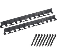 Beeteinfassung, Pflasterkante 100 x 3,8 cm 2er Set schwarz