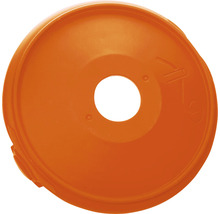 Orangefarbene Schutzabdeckung mit Loch in der Mitte
