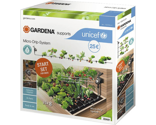 Kit d'arrosage GARDENA Micro-Drip kit de démarrage massif automatic (pour jusqu'à 35 plantes) au profit de l'UNICEF