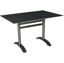 Table rectangulaire avec cadre métallique et plateau