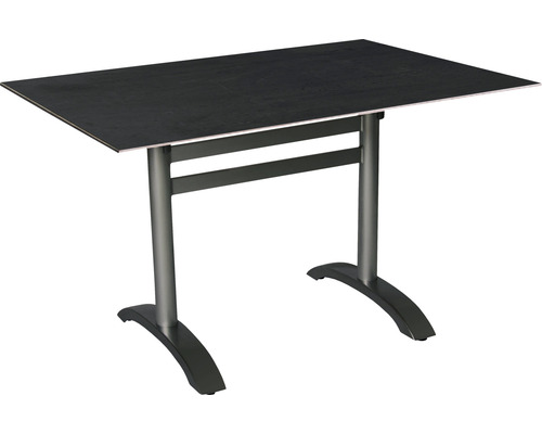 Table de bistrot Acamp HPL 120 x 80 cm aluminium anthracite rabattable
