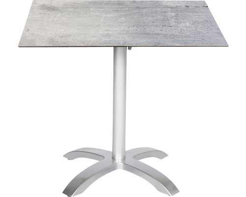 Table de bistrot Acamp HPL 80 x 80 cm aluminium platine rabattable