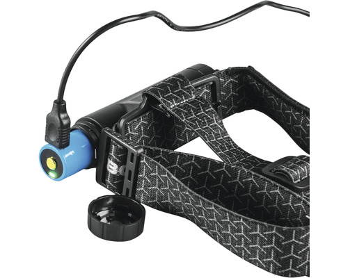 Stirnlampe mit Ladegerät und elastischem Kopfband