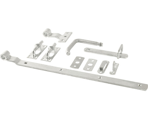 Ferrure de portail PLUS pour portail à un vantail bas/haut galvanisé à chaud Kit de verrou de portail en métal avec verrou, support et accessoires