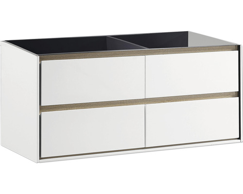 Meuble sous-vasque Differnz Providence couleur de façade blanc 119 x 51,5 x 44,5 cm