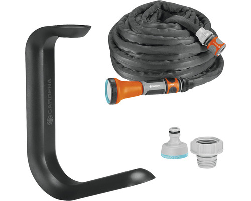 Support de tuyau GARDENA Liano y compris tuyau d'arrosage de 10 m Boîtier de tuyau Gardena avec tuyau, support de tuyau et raccords