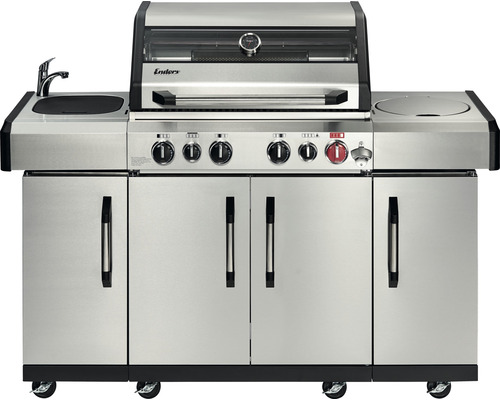 Cuisine de barbecue en acier inoxydable avec évier et placards inférieurs