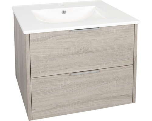 Meuble sous-lavabo avec deux tiroirs et lavabo à poser