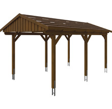 Carport simple SKAN Holz Fichtelberg 317 x 566 cm noyer
