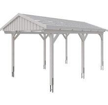 Carport simple SKAN Holz Fichtelberg 317 x 566 cm blanc