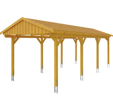 Carport simple SKAN Holz Fichtelberg 317 x 808 cm chêne clair