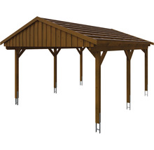 Carport simple SKAN Holz Fichtelberg 423 x 566 cm noyer