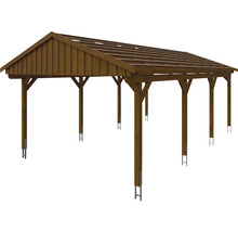 Carport simple SKAN Holz Fichtelberg 423 x 808 cm noyer