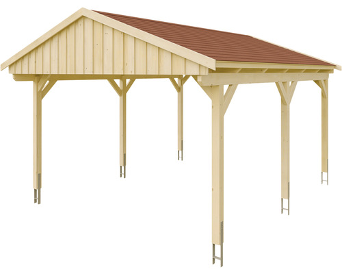 Carport en bois avec toit