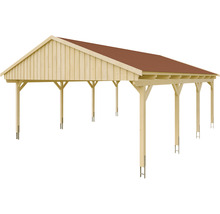 Holzcarport mit Ziegeldach