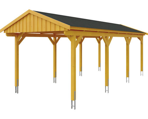 Holzcarport mit Ziegeldach