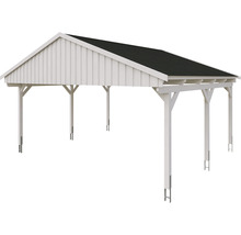 Weißer Holz Carport mit Dach