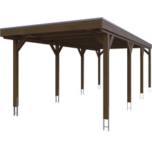 Carport simple SKAN Holz Grunewald 321 x 796 cm noyer