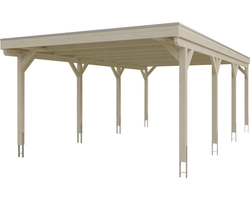 Carport en bois avec poteaux de support