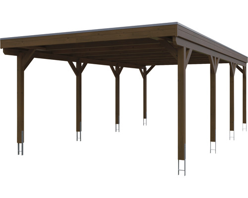 Carport en bois avec poteaux et toit