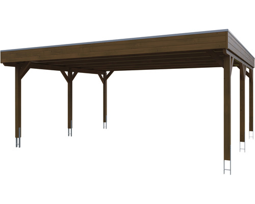 Carport en bois avec poteaux de soutien