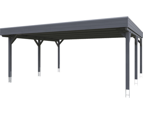 Carport en bois avec toit plat