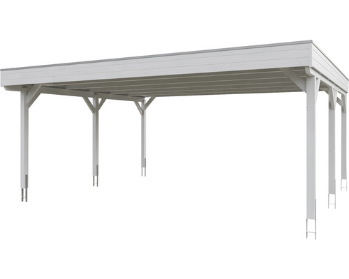 Carport en bois avec toit plat