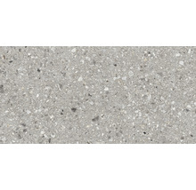 Dalle de terrasse FLAIRSTONE en grès cérame fin Terrazzo grigio bords rectifiés 120 x 60 x 2 cm-thumb-1
