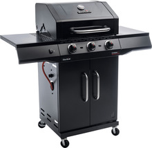 Barbecue à gaz Char Broil avec trois brûleurs, tablettes latérales et armoire basse