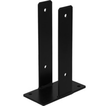 Support de poteau en métal avec plaque de montage et deux bras de support