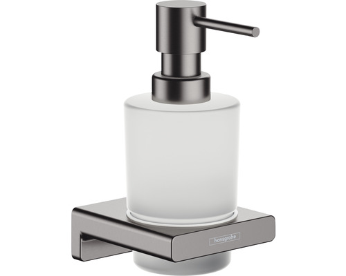 Distributeur de savon hansgrohe AddStoris brushed black chrom brossé(e) 41745340 Distributeur de savon mural avec logo Hansgrohe