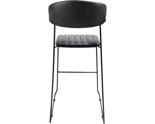 Tabouret de bar avec assise et dossier rembourrés et structure métallique