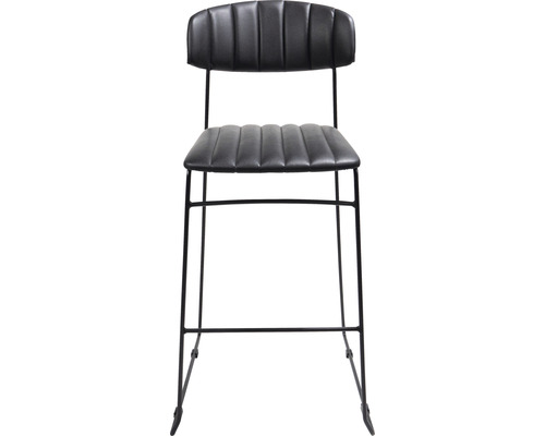 Tabouret de bar avec dossier, assise et structure.