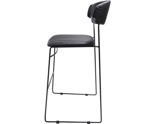Tabouret de bar avec dossier et assise en simili cuir