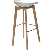 Tabouret de bar avec assise en coque et pieds en bois