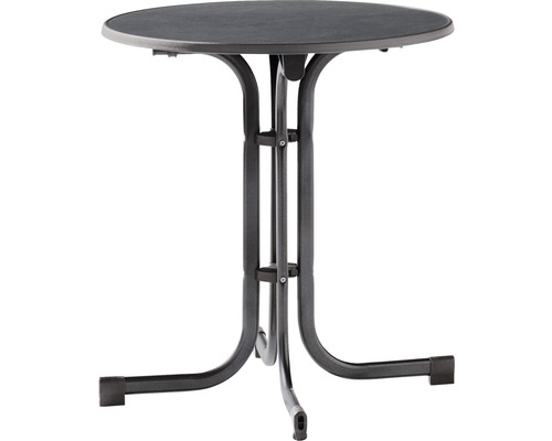 Table pliante Boulevard Sieger Ø 70 h 72 cm acier anthracite ronde