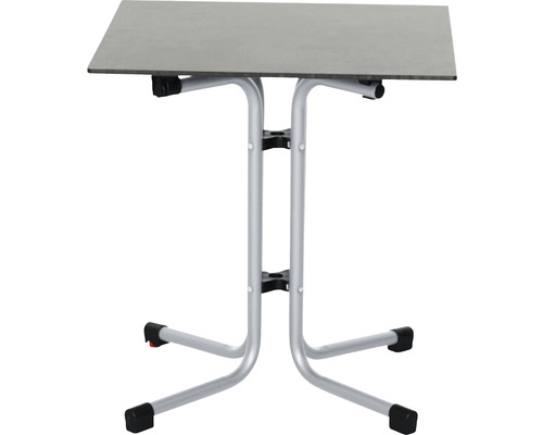 Klapptisch mit rechteckiger Tischplatte und Metallgestell