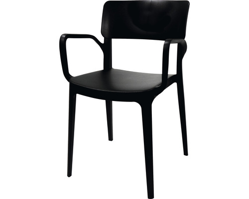Chaise empilable avec accoudoir Veba Wing 82 x 54 x 55 cm plastique noir