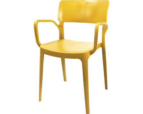Chaise empilable avec accoudoir Veba Wing 82 x 54 x 55 cm plastique jaune