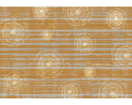 Papier peint panoramique intissé DD116591 Massai Orange, 4 pces 400 x 280 cm Papier peint textile avec motif de cercles et de rayures