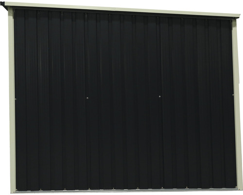 Metallgartenhauswand mit vertikalen Paneelen