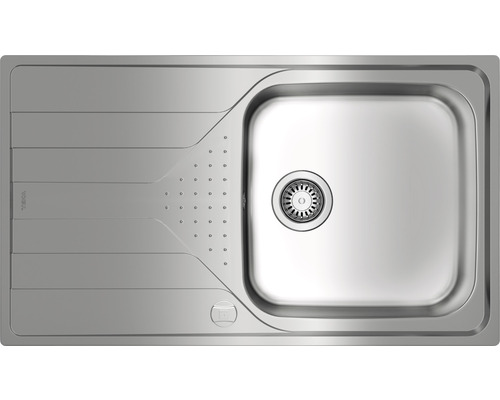 Évier TEKA UNIVERSE 860 x 500 mm acier inoxydable brillant satiné 115110027 1 vasque bac à droite avec égouttoir
