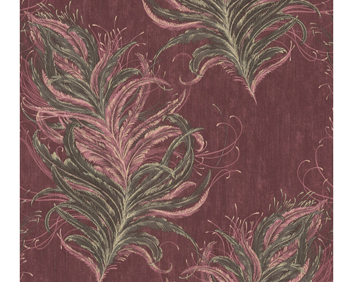 Papier peint intissé 38009-3 Mata Hari plumes rouge Papier peint motif plumes