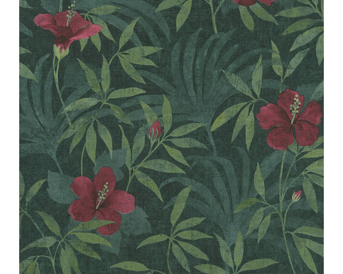 Papier peint intissé 38028-1 Cuba Floral vert rouge