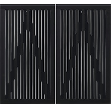 Deux éléments de protection visuelle avec des lamelles verticales