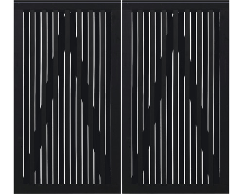 Deux éléments de protection visuelle avec des lamelles verticales